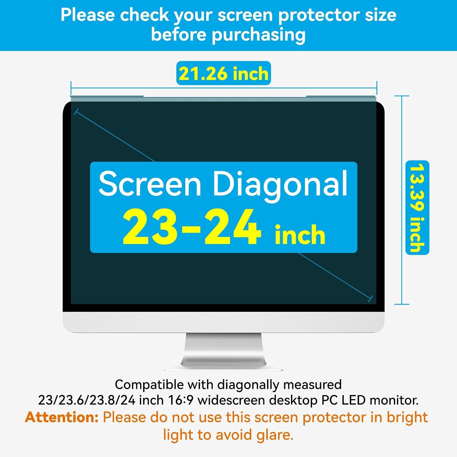 Anti-UV Eye Protection Screen Filter Film for 23-24 Inch Computer Monitor