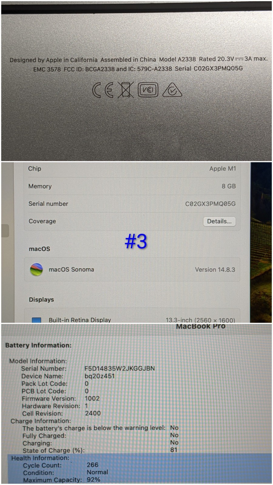 Apple MacBook Pro A2338 (2020) 13.3″ M1 8CPU/8GPU 3.2GHz 8GB 256GB MYDA2LL/A +PA