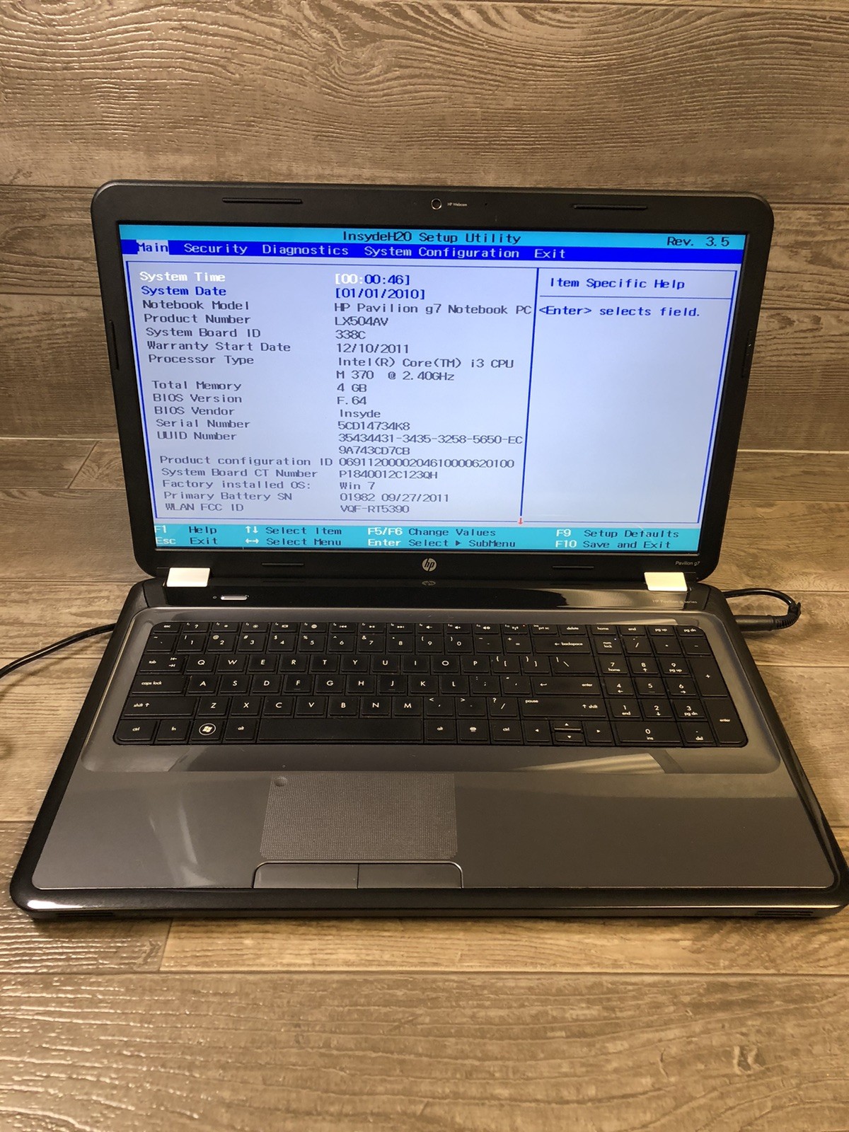 HP Pavilion G7 17.3″ Intel Core i3-M370 2.40GHz 4GB DDR3 (UNLOCKED)