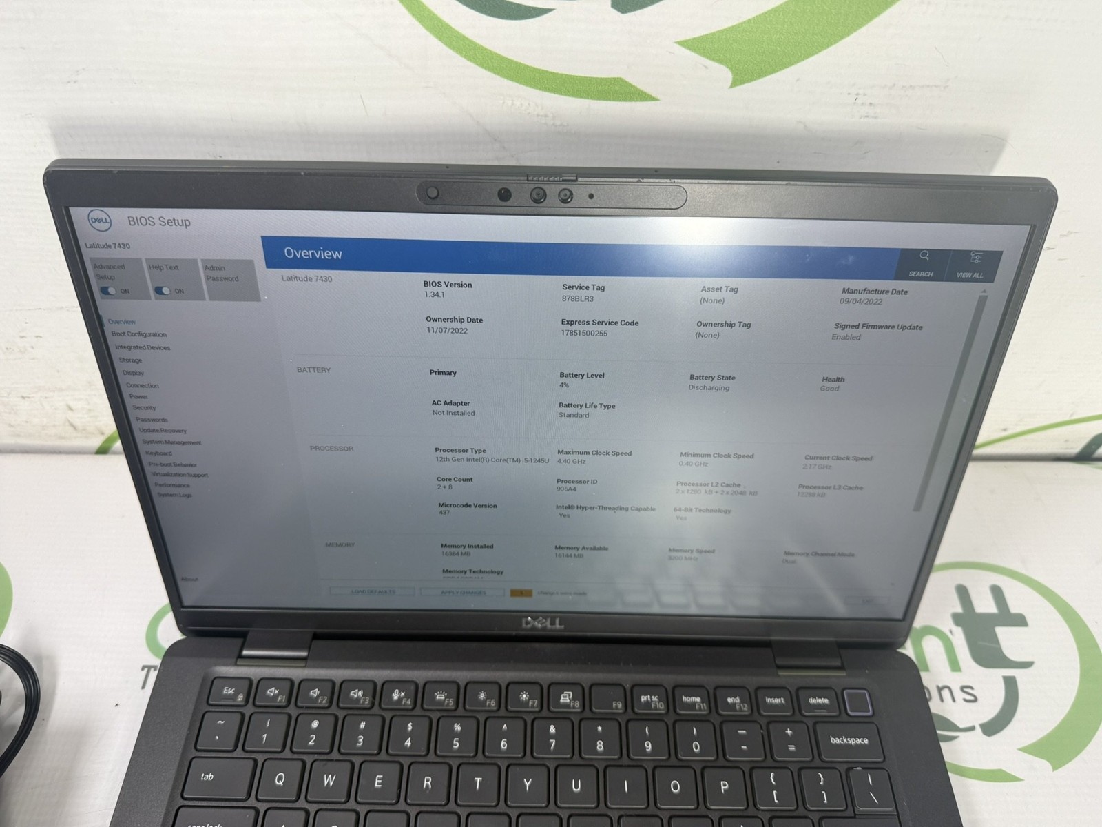 Dell Latitude 7430 14″ i5-1245U 2.5GHz 16GB DDR4 256GB NVMe W11 Pro Laptop