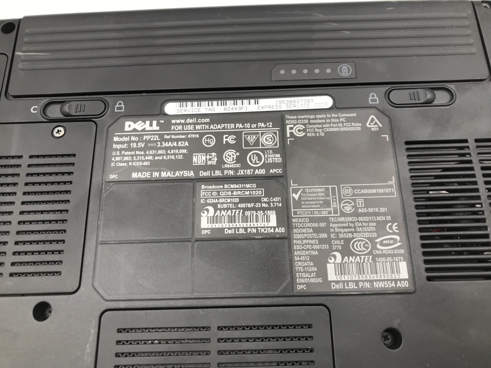 DELL INSPIRON 1520 – BOOTS TO BIOS – INTEL CORE 2 DUO – NO RAM -READ DESCRIP- BB