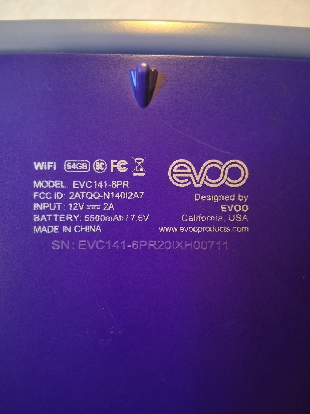 EVOO EVC141-6PR-1 INTEL CELERON 14 inch screen FOR PARTS OR REPAIR ONLY