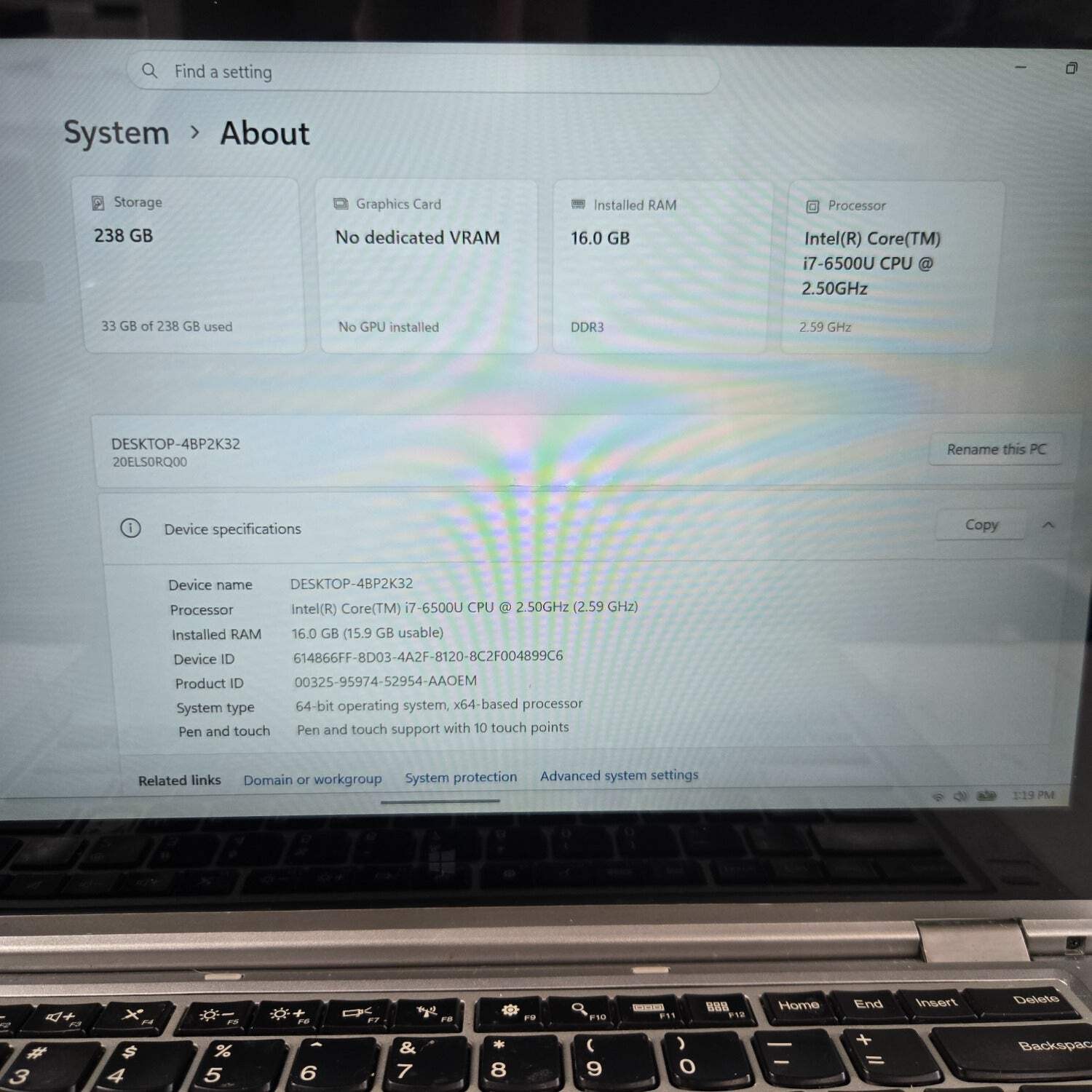 Broken Lenovo ThinkPad X1 2-in-1 Gen 1 14″ i7-6500U 2.5GHz 16GB RAM 250GB HDD