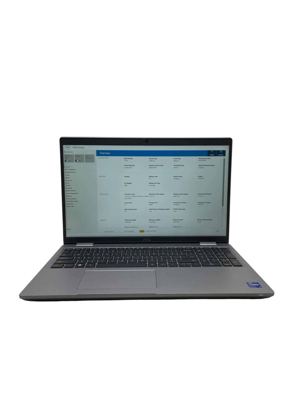 Dell Precision 3561 15″ – i9 2.6GHz – 16GB RAM – 512GB SSD – Grade D