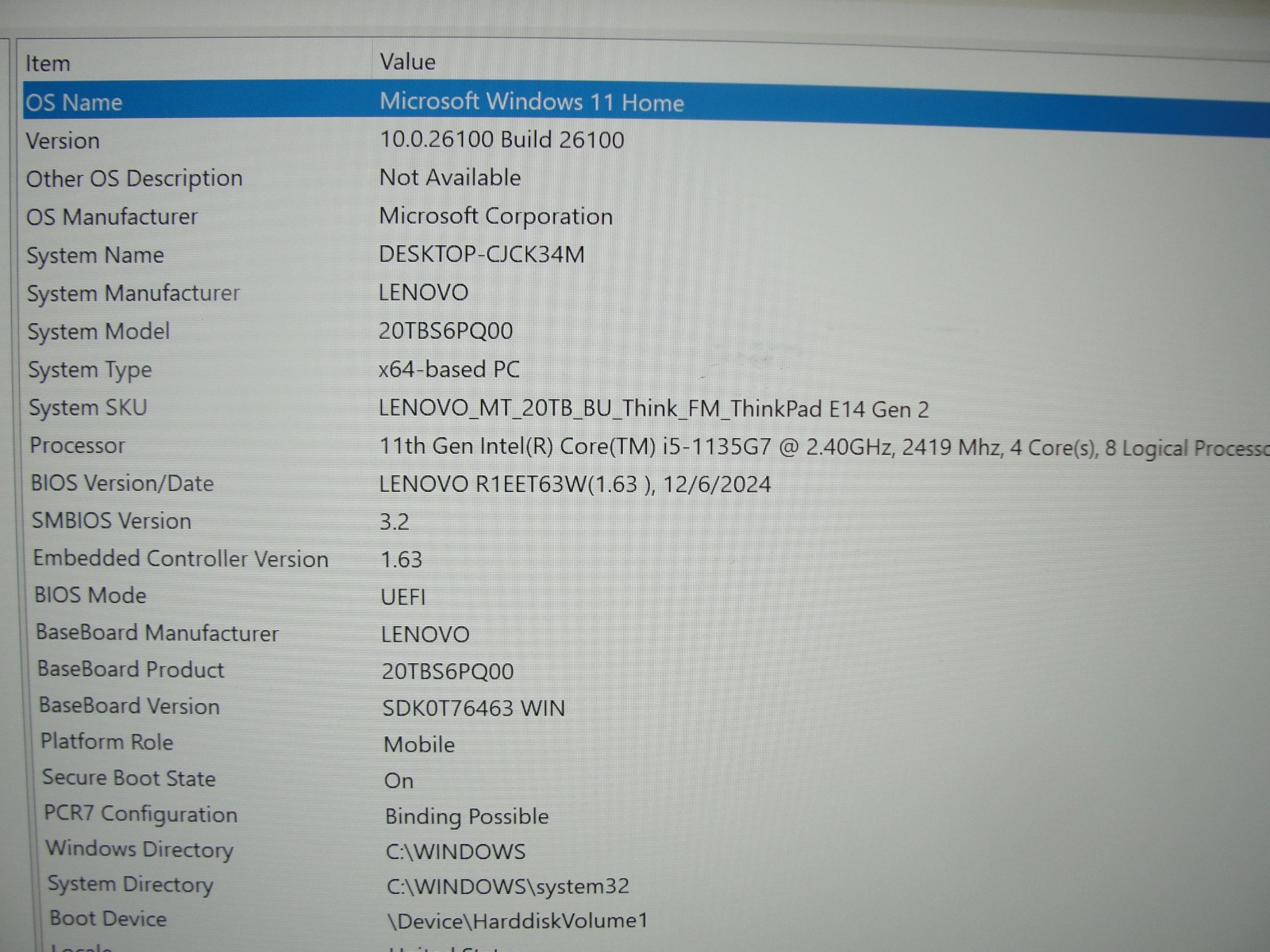 Lenovo ThinkPad E14 Gen 2 14” FHD Core i5-1135G7 2.4GHz 16GB 512GB SSD +Charger