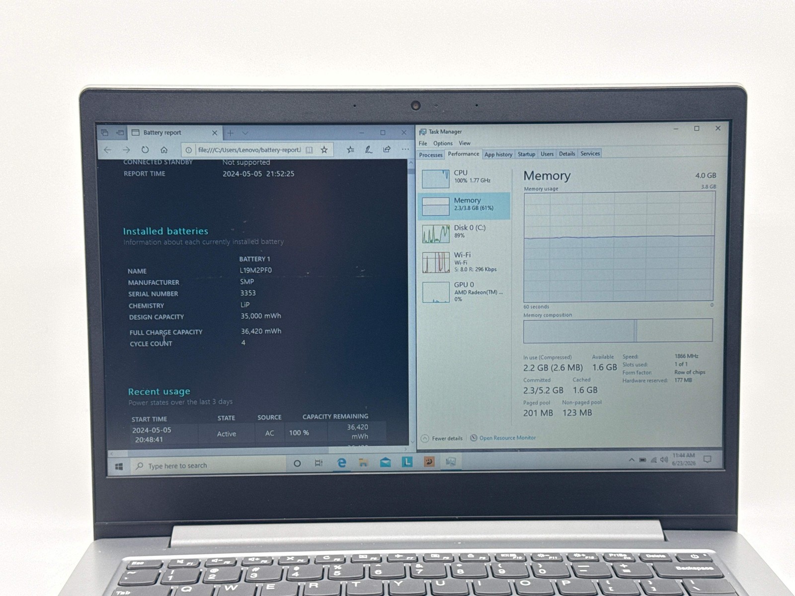 Lenovo Slim 1-14AST-05 14″ AMD A6-9220e 4GB 64GB eMMC Used