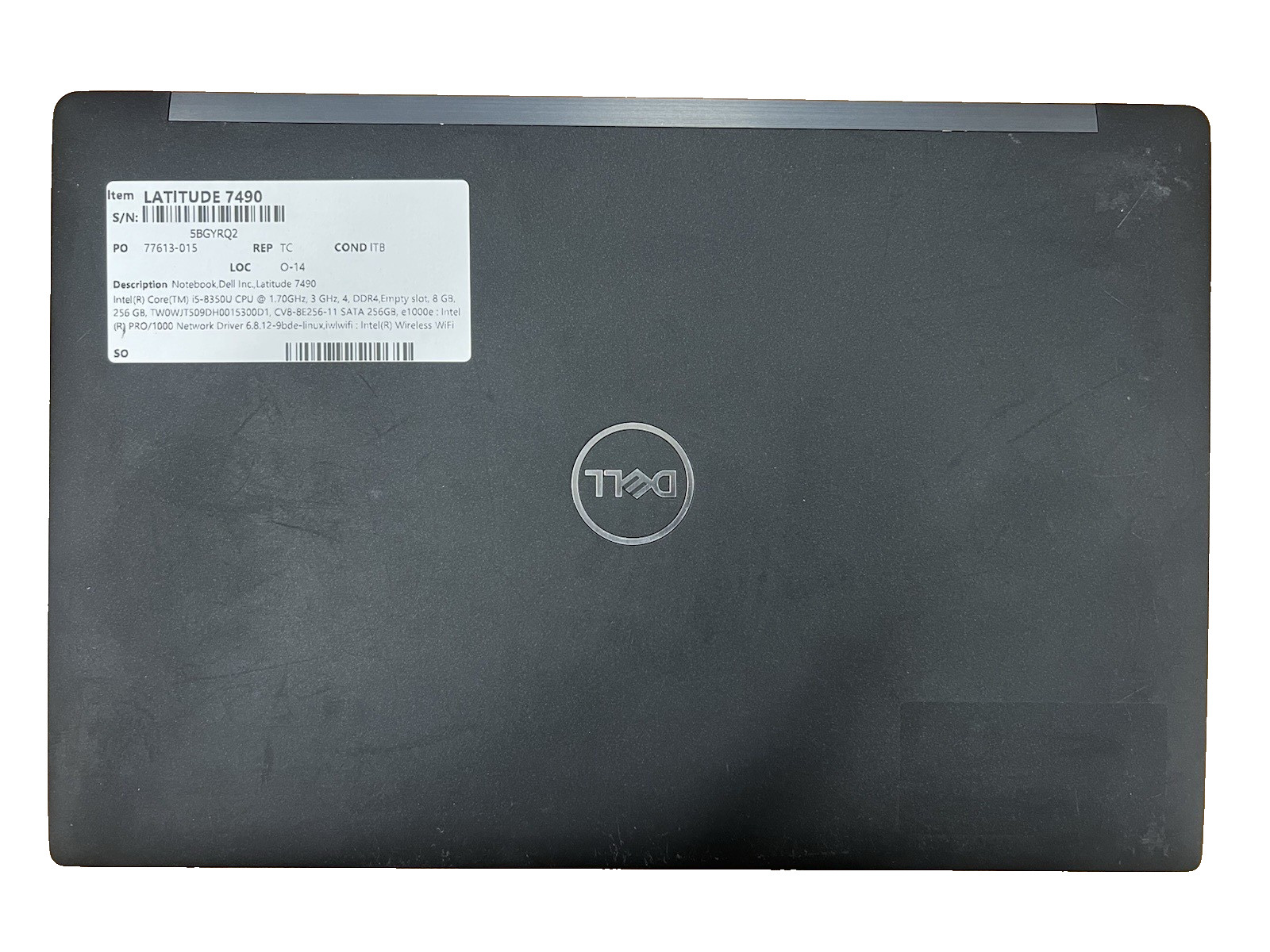 Dell Latitude 7490, i5-8350U CPU, @ 1.70GHz, 8GB RAM, 256GB SSD-No OS/Charger