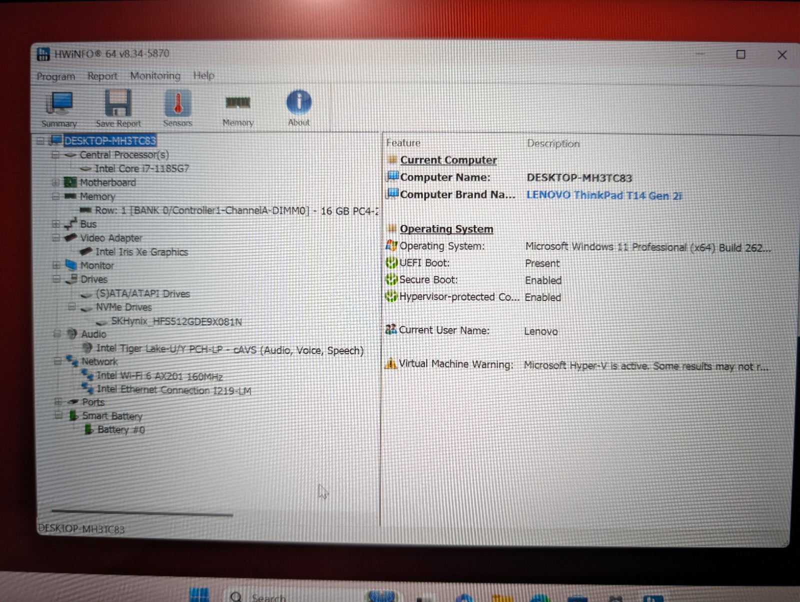 LENOVO THINKPAD T14 GEN 2i Touchscreen | i7-1185G7 32GB RAM 512GB NVMe SSD | FHD