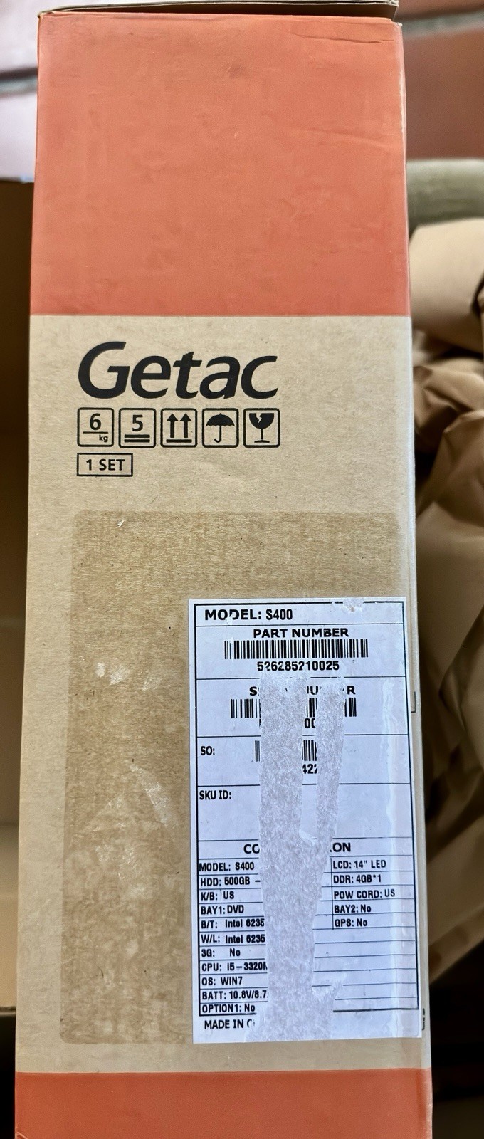 NEW GETAC S400 G2 Rugged Notebook 14″ 500GB DVD W7 i5 3320M 2.8GHz New old stock