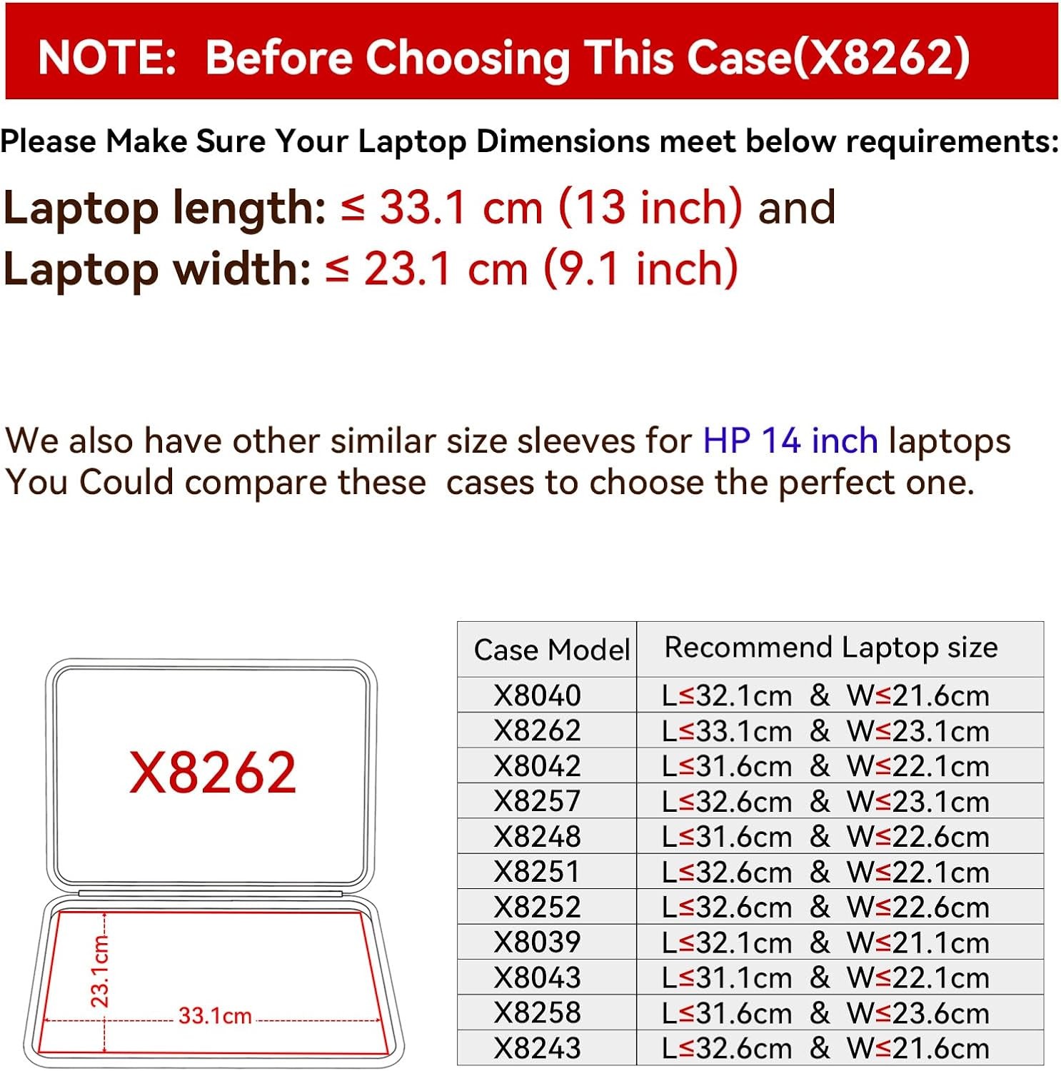 Waterproof Anti-Shock Bag Sleeve for 14 inch HP Fortis G10 G11 Chromebook Case