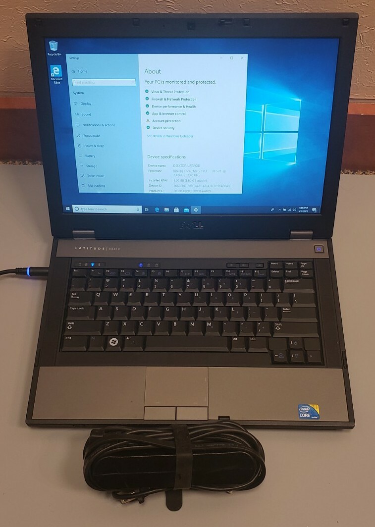 Dell Latitude E5410 Core i5 M520 14″ 2.40GHz 4GB RAM 320GB HDD WEBCAM WIN 10