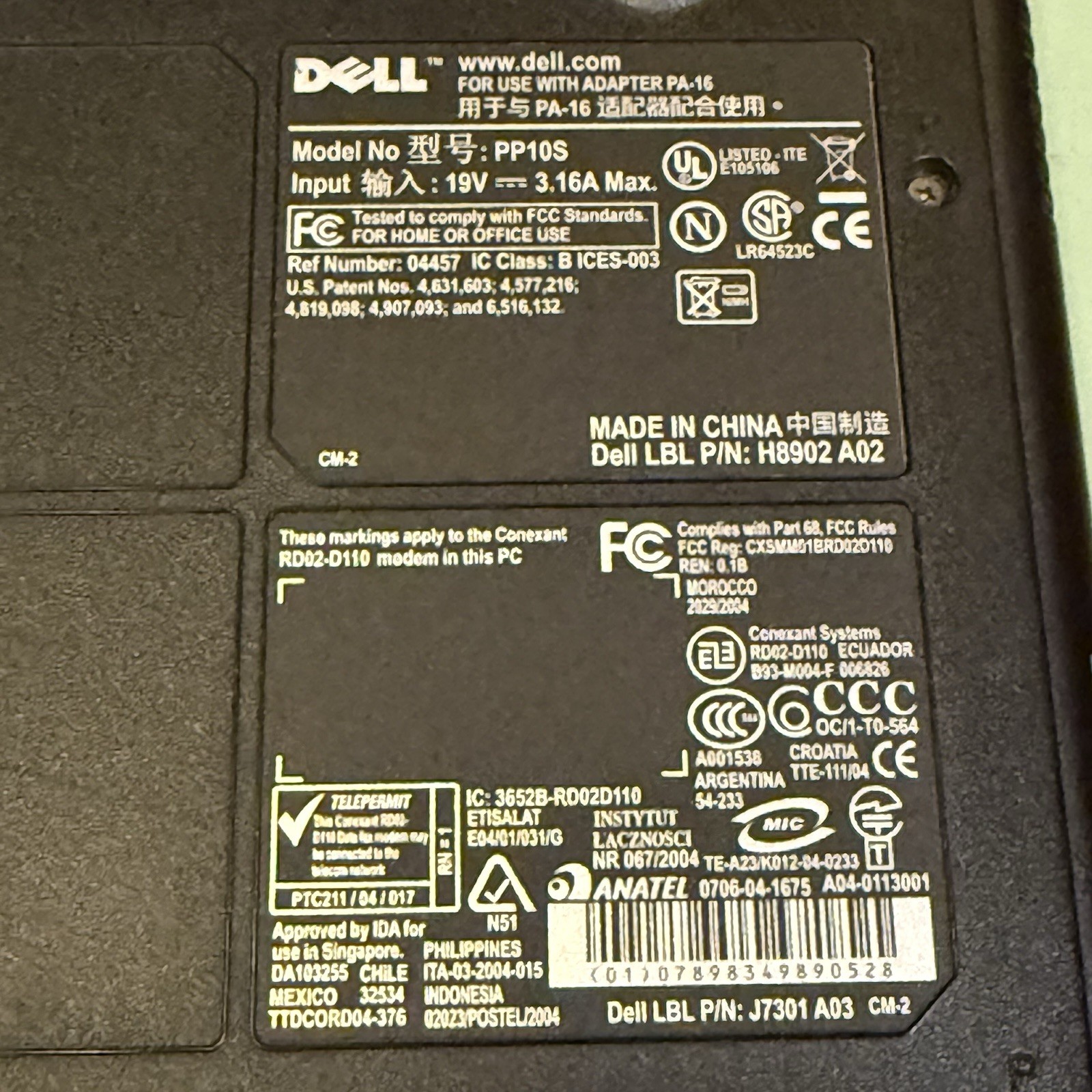 Vintage Dell Inspirion 1200 Laptop Model PP10S Untested For Parts Repair