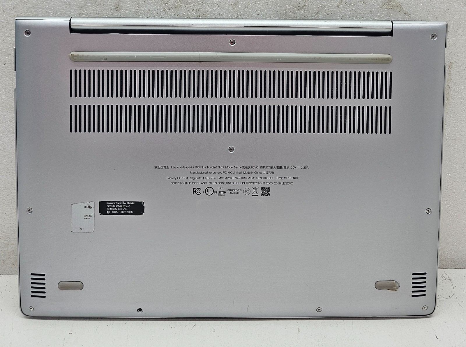 Lenovo IdeaPad 710S Plus Touch-13IKB Laptop Intel i5-7200U 8GB Ram NO HD/OS (FL)