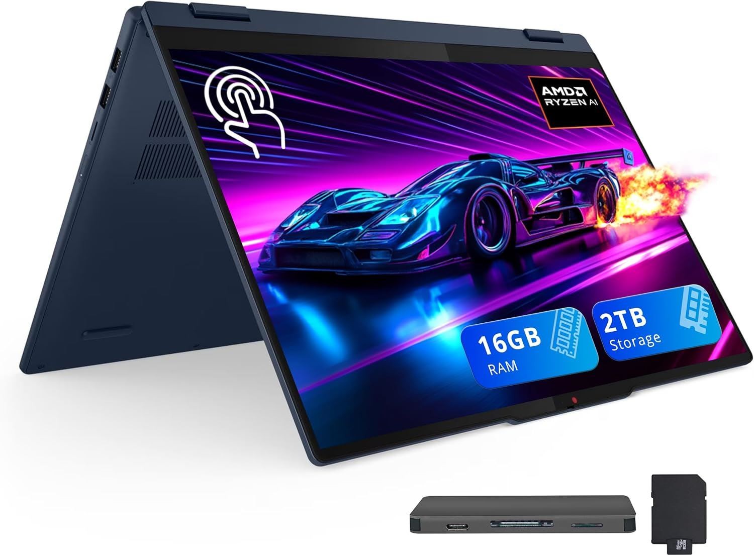 Lenovo IdeaPad 5 2-in-1 16″ Ryzen AI 7 350 16GB 1TB SSD Radeon 860M Blue Used