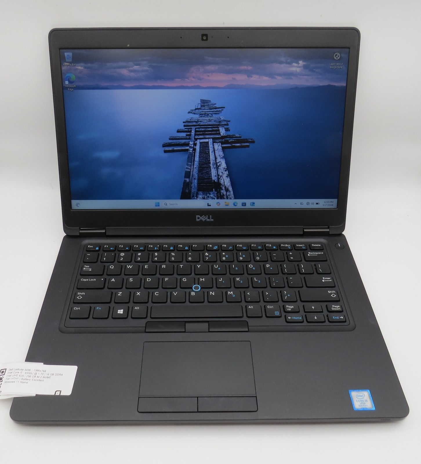 Dell Latitude 5490 i5-8350U @ 1.7GHz 16GB DDR4 256GB m2 Win 11 No AC