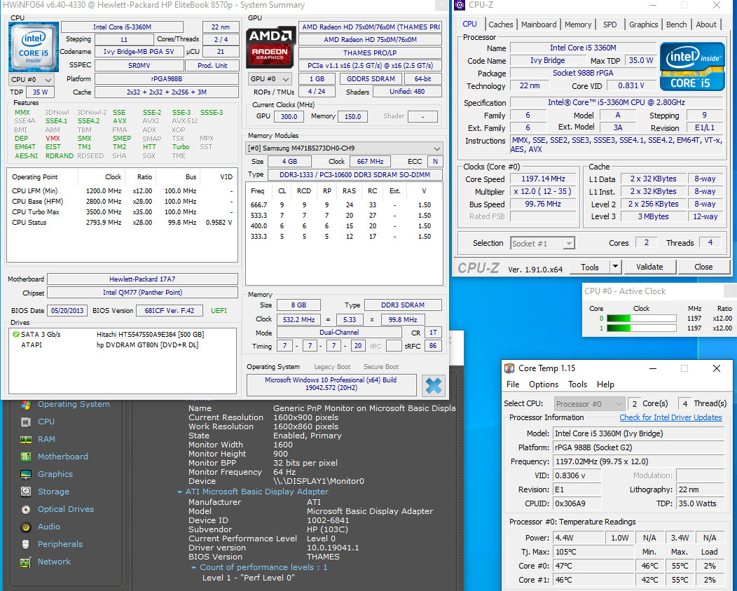 HP Elitebook 8570P, Intel Core i5, 8GB RAM, 500GB HDD