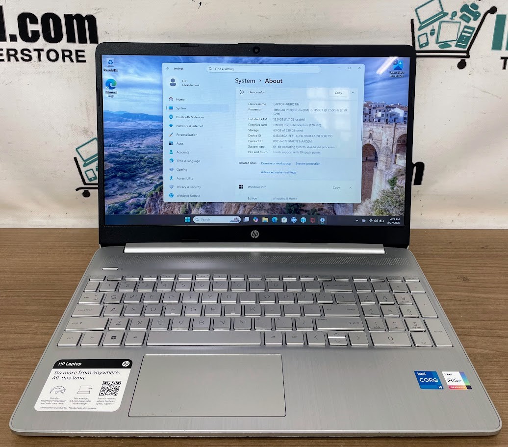 HP Laptop 15-dy4013dx W11H 15.6 Iris Xe i5-1155G7 2.4GHz 12gb RAM 256gb SSD READ