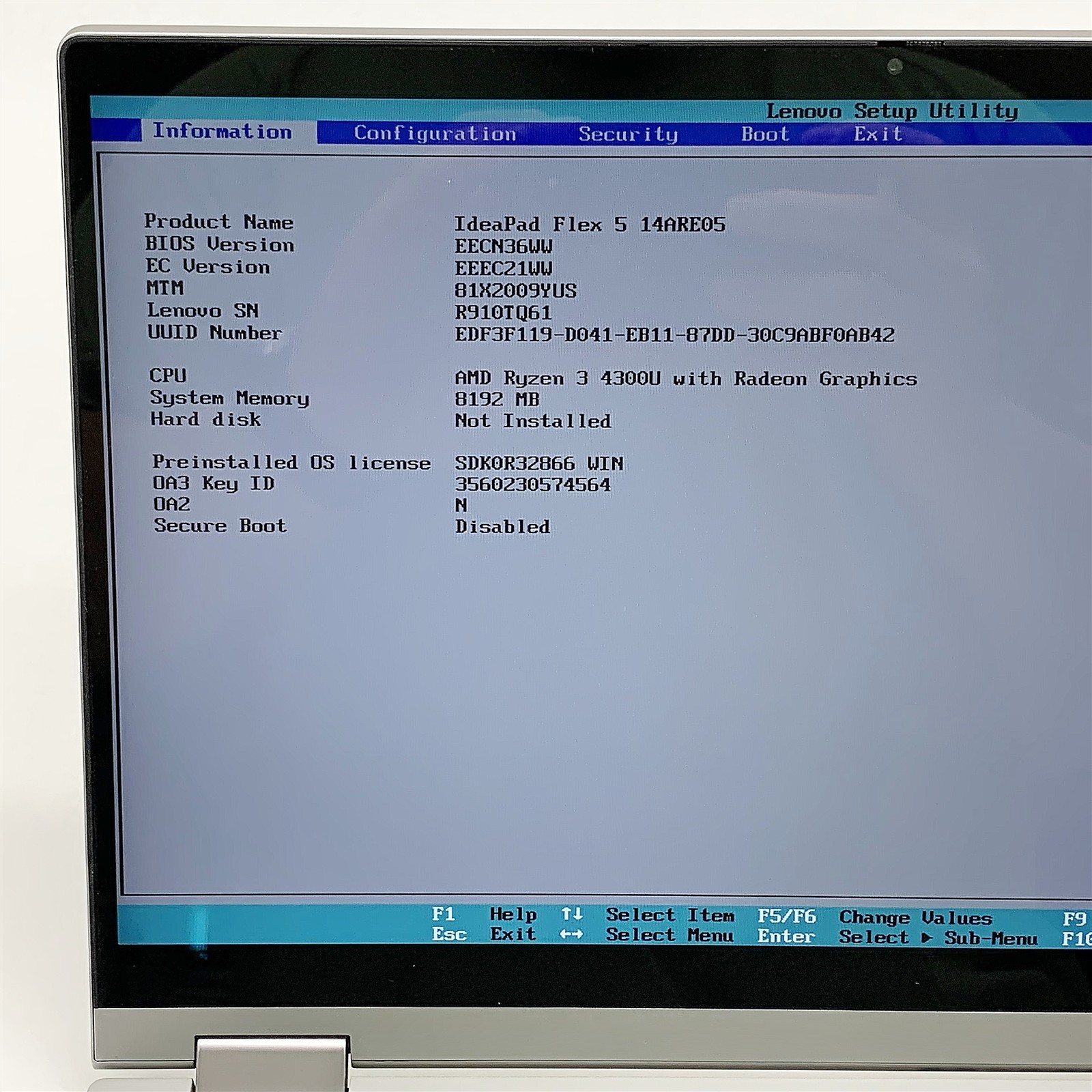 Lenovo IdeaPad 14ARE05 Laptop AMD Ryzen 4300U 2.70GHZ 14″ 8GB NO HDD/AC Adapter