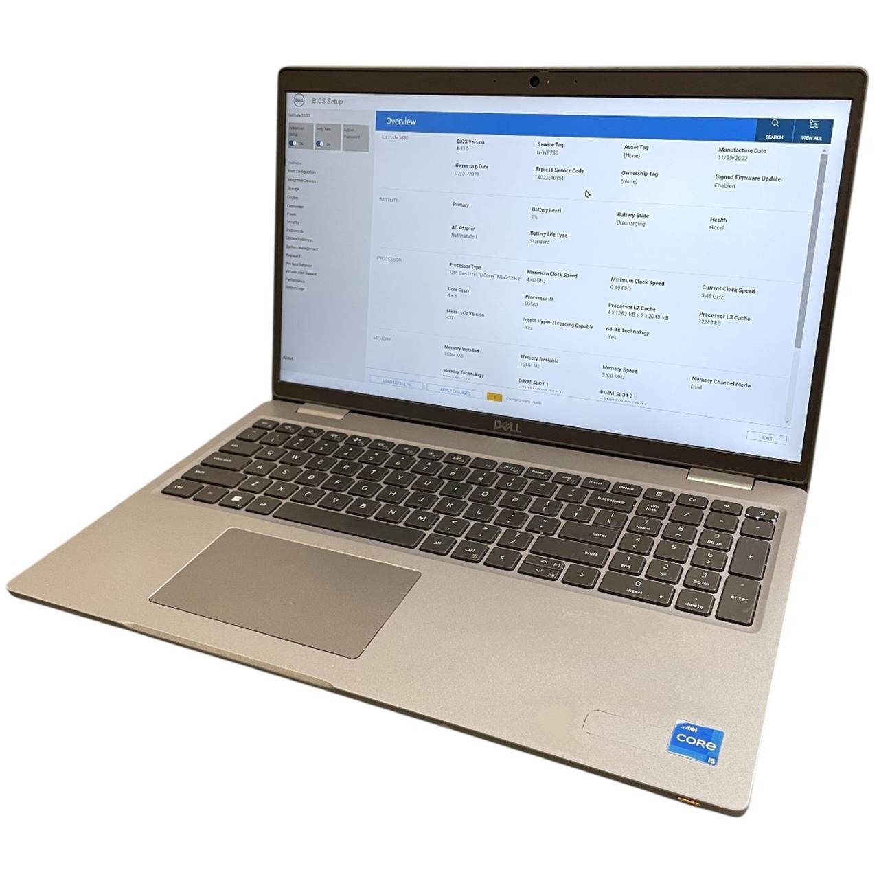 Dell Latitude 5530 15.6″, Core i5-1240P, 16GB RAM, No SSD | #1914 AS IS (READ)