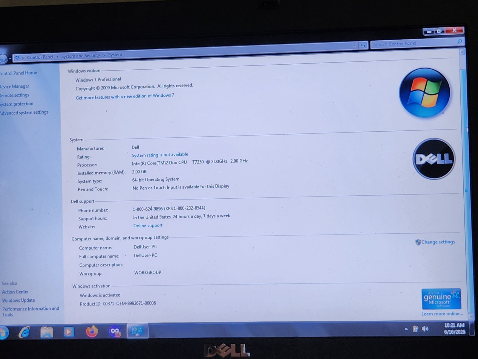 Dell Latitude E5400/C2D/2GB/250 or 160GB HD/Wi-Fi/DVD/Win 7 OS/Good Battery + AC