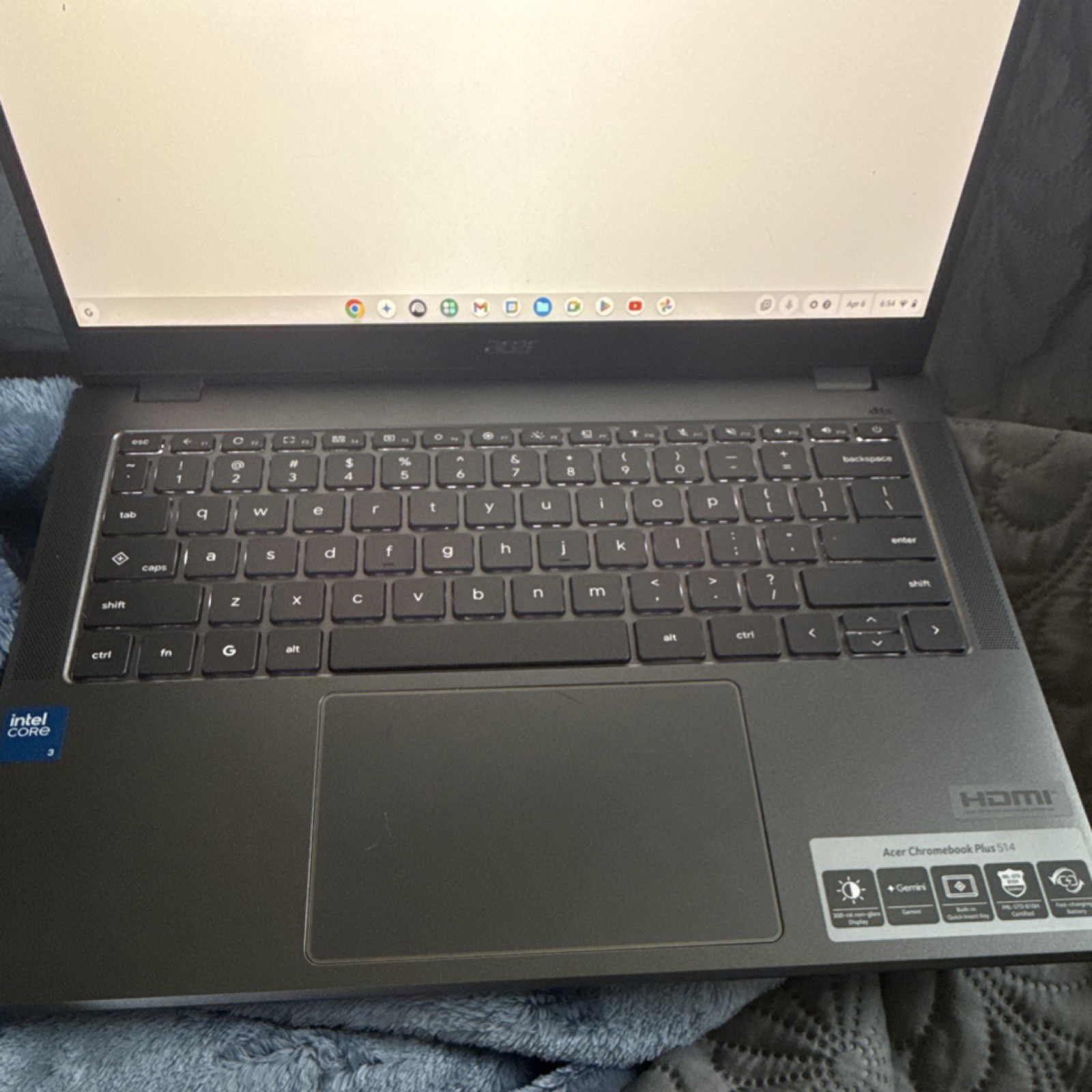 Acer Chromebook Plus 514 Intel Core i3 14″ Gray Chrome OS Backlit Keyboard