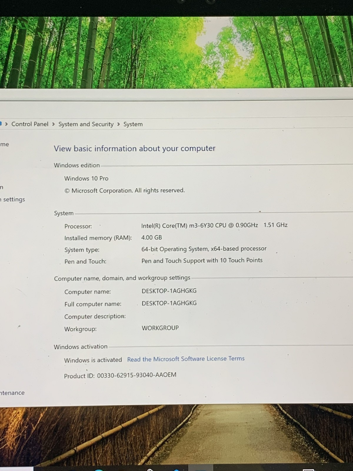 MICROSOFT SURFACE 1724 M3-6Y30@ 0.90 GHZ 4GB RAM 128GB NVME W10P W/AC TOUCH
