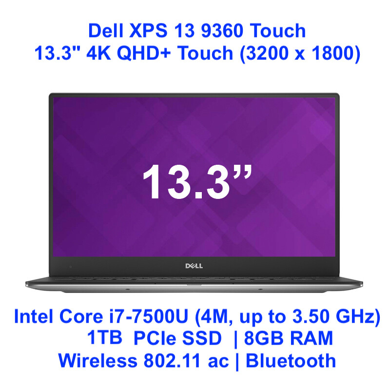 Dell XPS13 9370 Laptop Core i7 4K QHD+ 3200×1800 Touch 1TB 8GB Win10 XPS