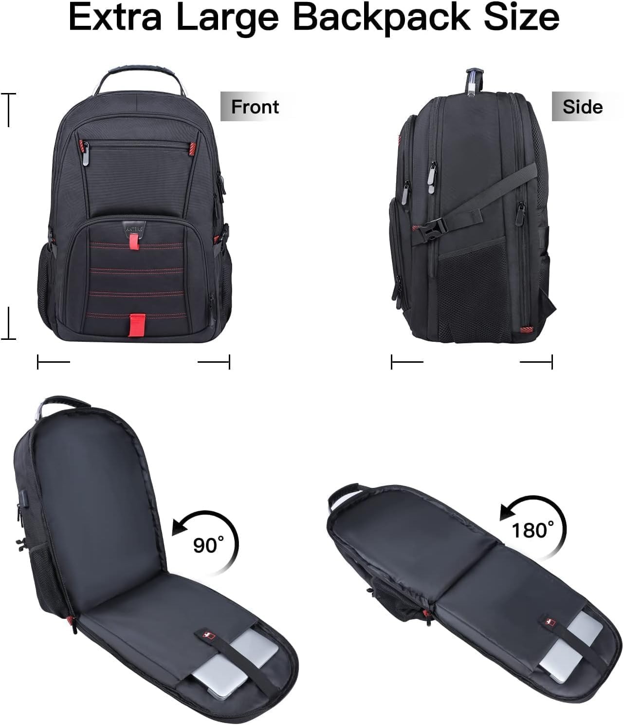 Extra Large Travel Laptop Backpack, 17.3 Inch Anti Theft Water Resistant Backpac