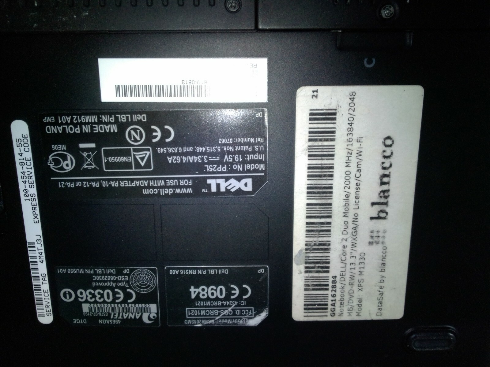 Dell XPS PP25L LAPTOP 13.3 FOR PARTS