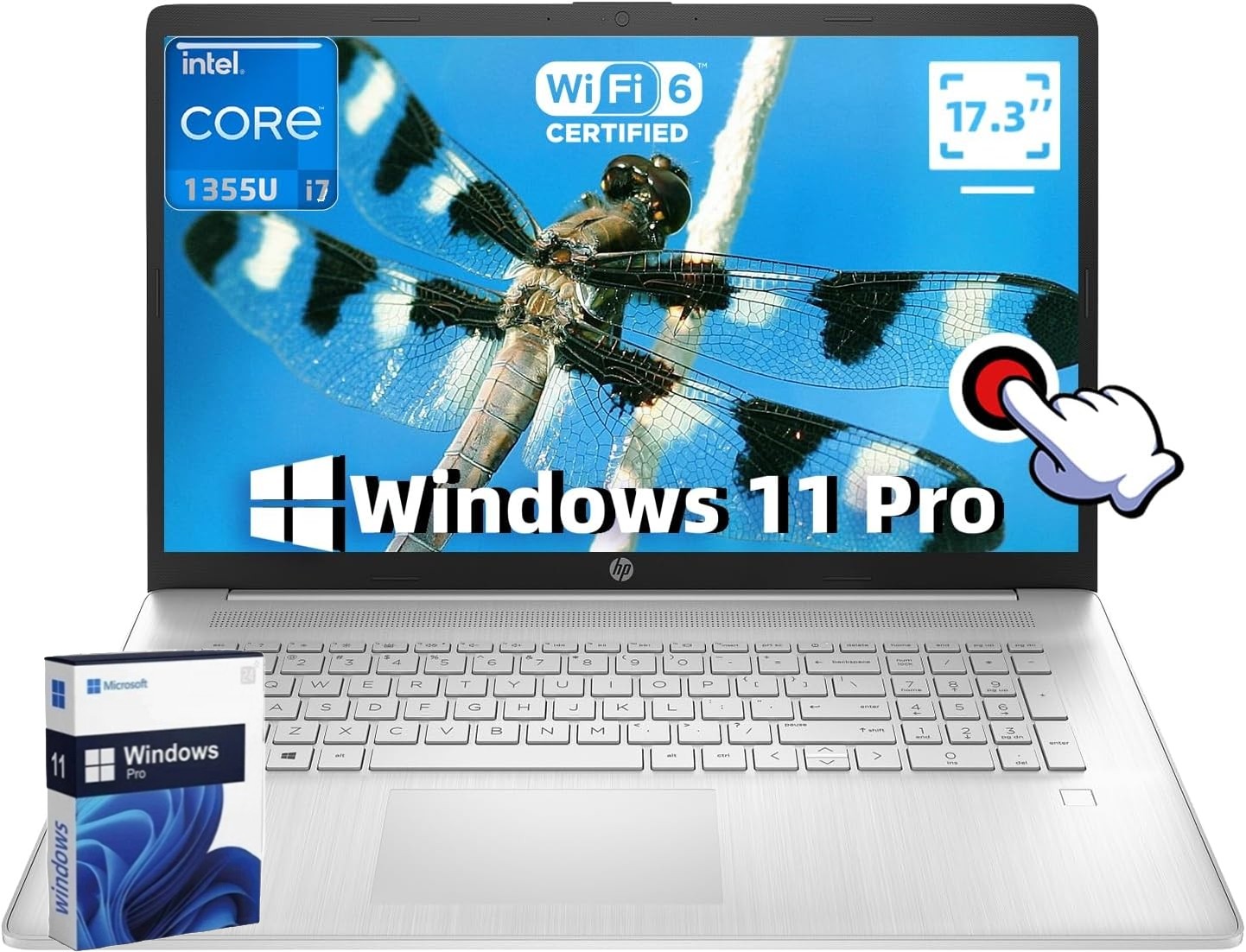 HP Laptop 17t-cn300 Touch 17″ HD i7-1355U 32g RAM 1TB SSD Windows 11 Pro
