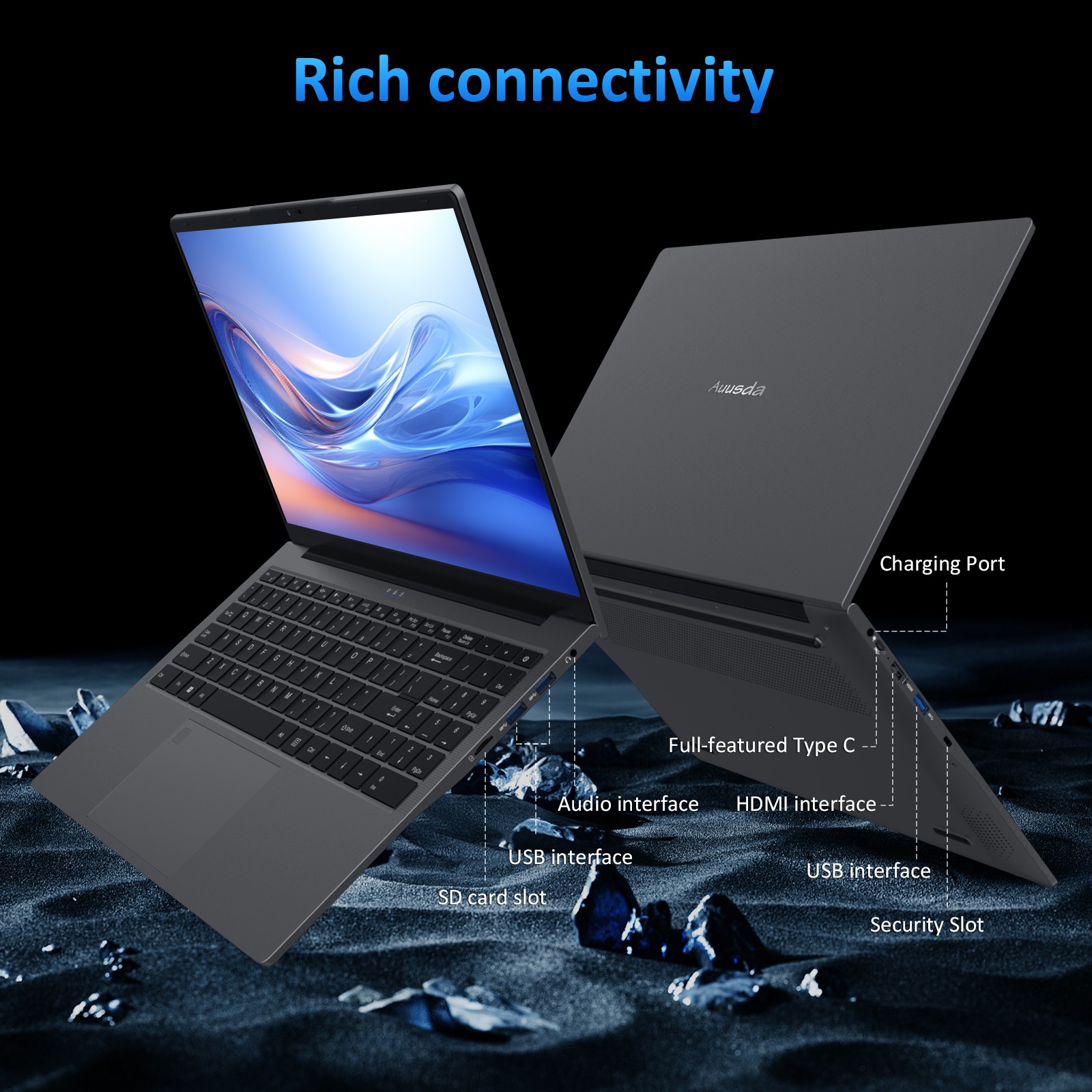 Auusda 15.6” light gaming laptop AMD R7 5825U 32GB RAM 1TB SSD W11 PRO TypeC