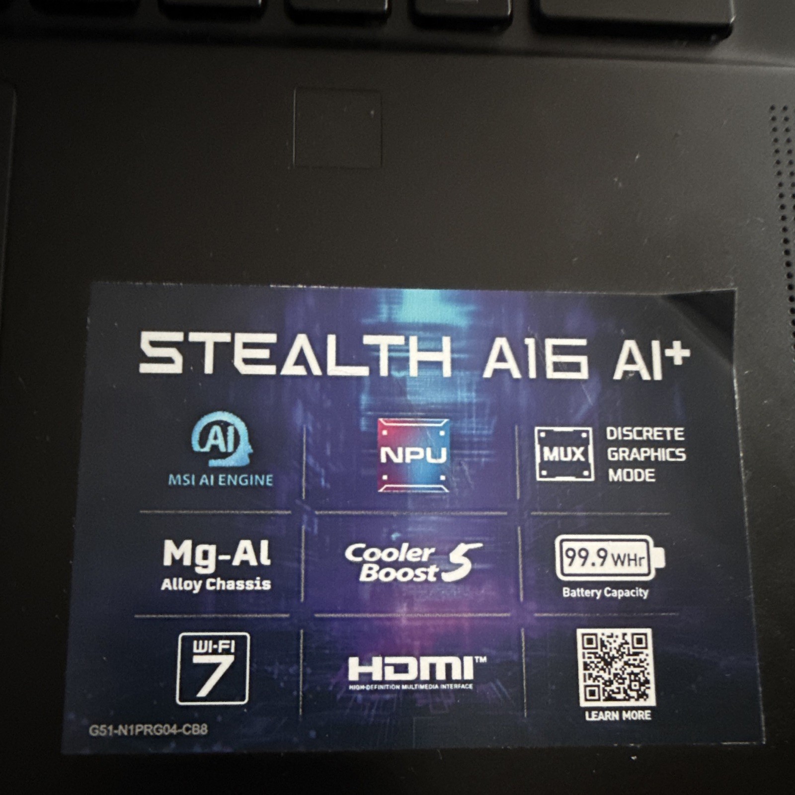 MSI Stealth A16 AI+ 16in Ryzen 9 32GB 1TB SSD RTX 4070 Win11 Black