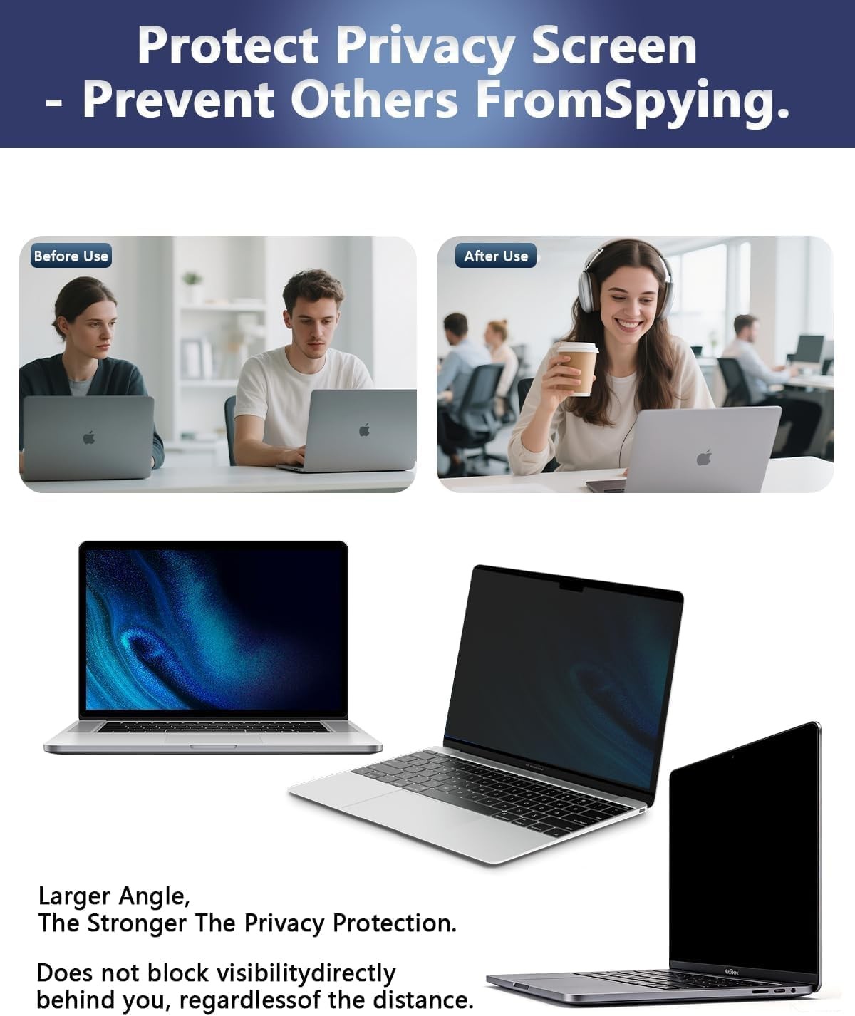 Screen Protector for 14 Inch Laptop – Removable Privacy Shield Anti Glare