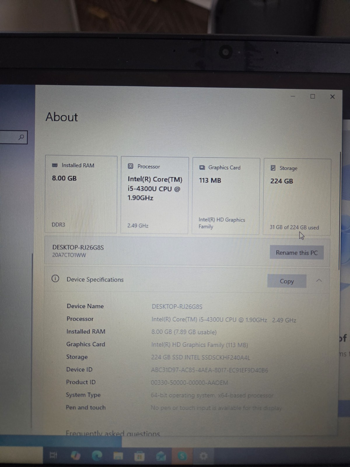 Lenovo ThinkPad X1 Carbon 2nd Gen 14″ Intel Core i5-4300U 8GB RAM 224GB SSD