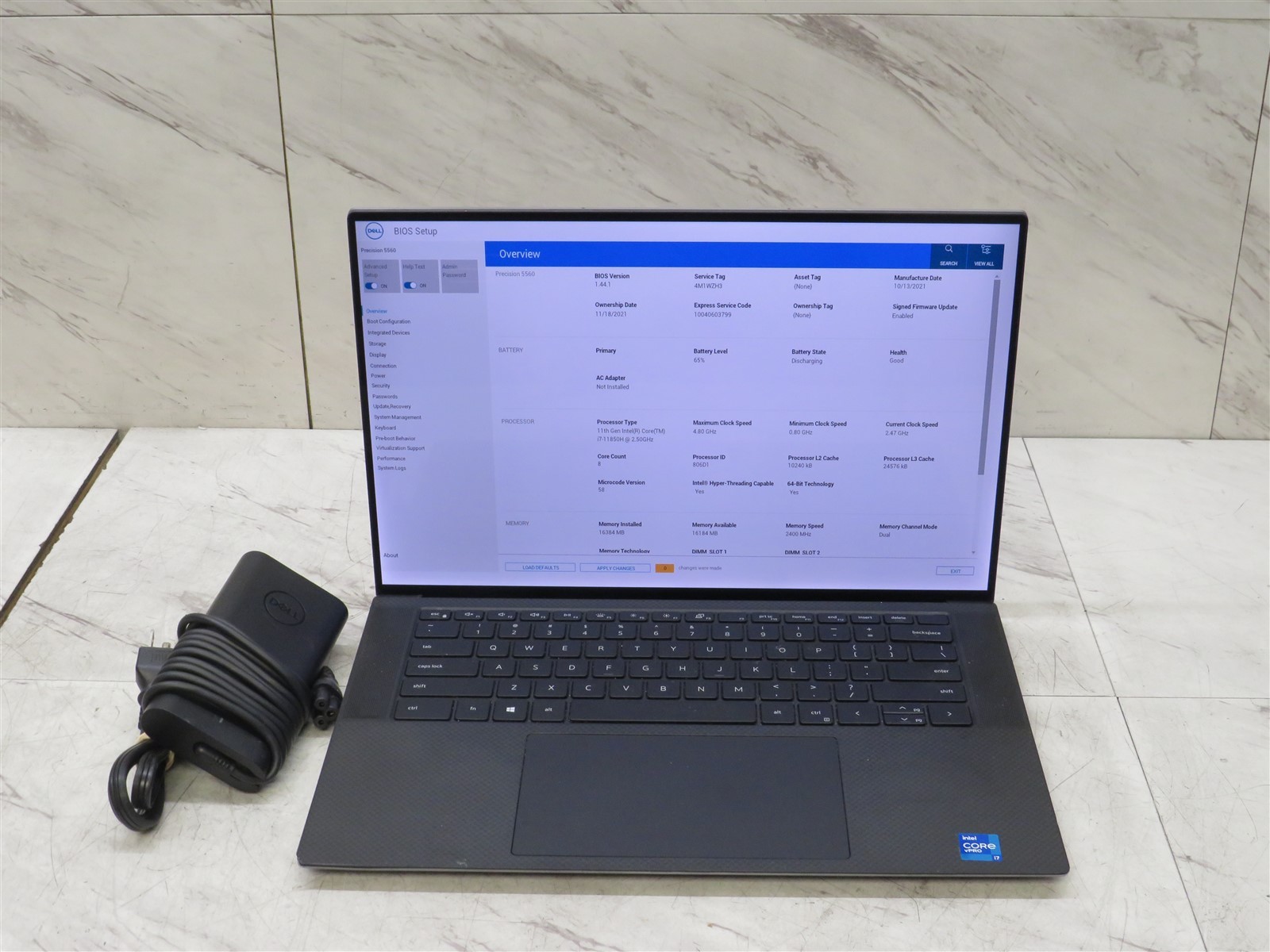 Dell Precision 5560 Laptop Intel i7-11850H@2.5GHz 16GB RAM BATT NVIDIA T1200 AC