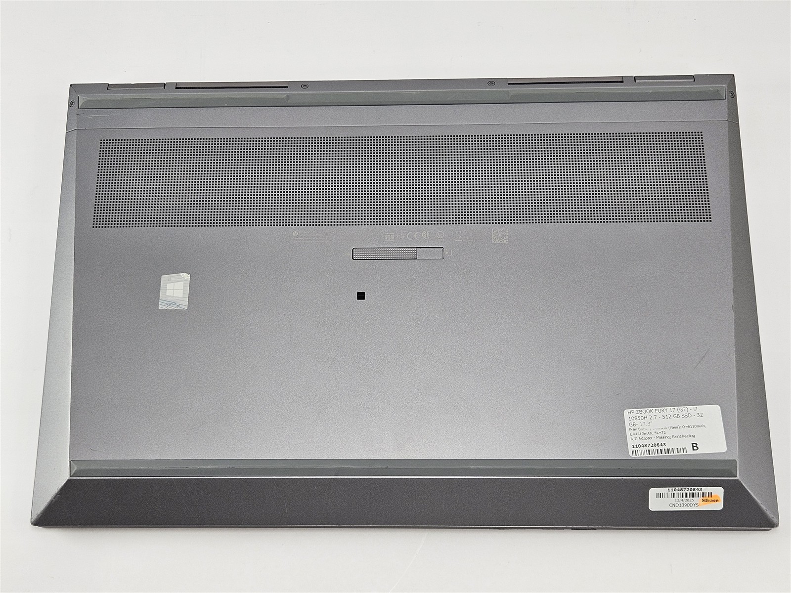 HP ZBook Fury 17 G7 32GB 512GB SSD i7-10850H 17.3″ Workstation RTX 4000