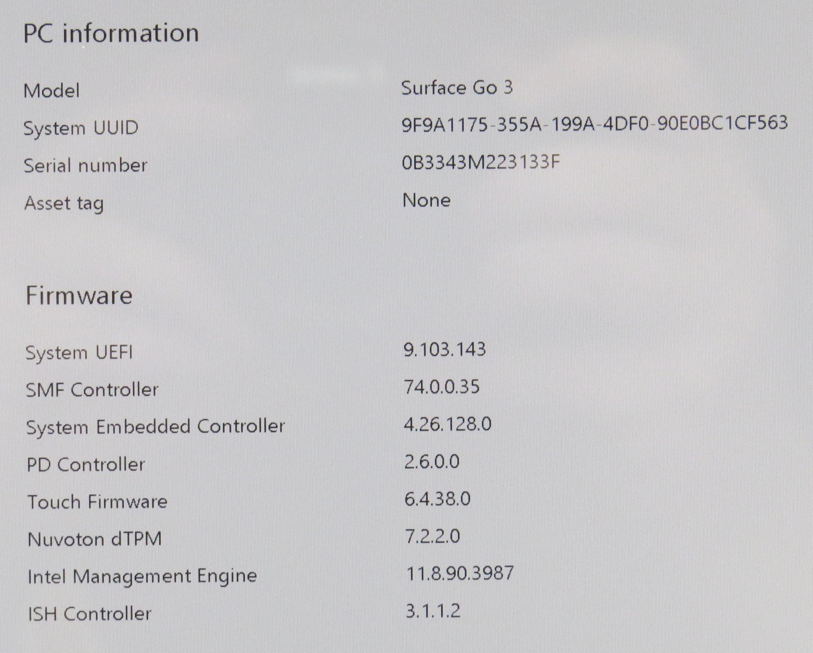 Surface Go 3 | i3-10100Y @ 1.3GHz | 8GB DDR4 | 10.1″ Touch | 256 GB | No OS/AC