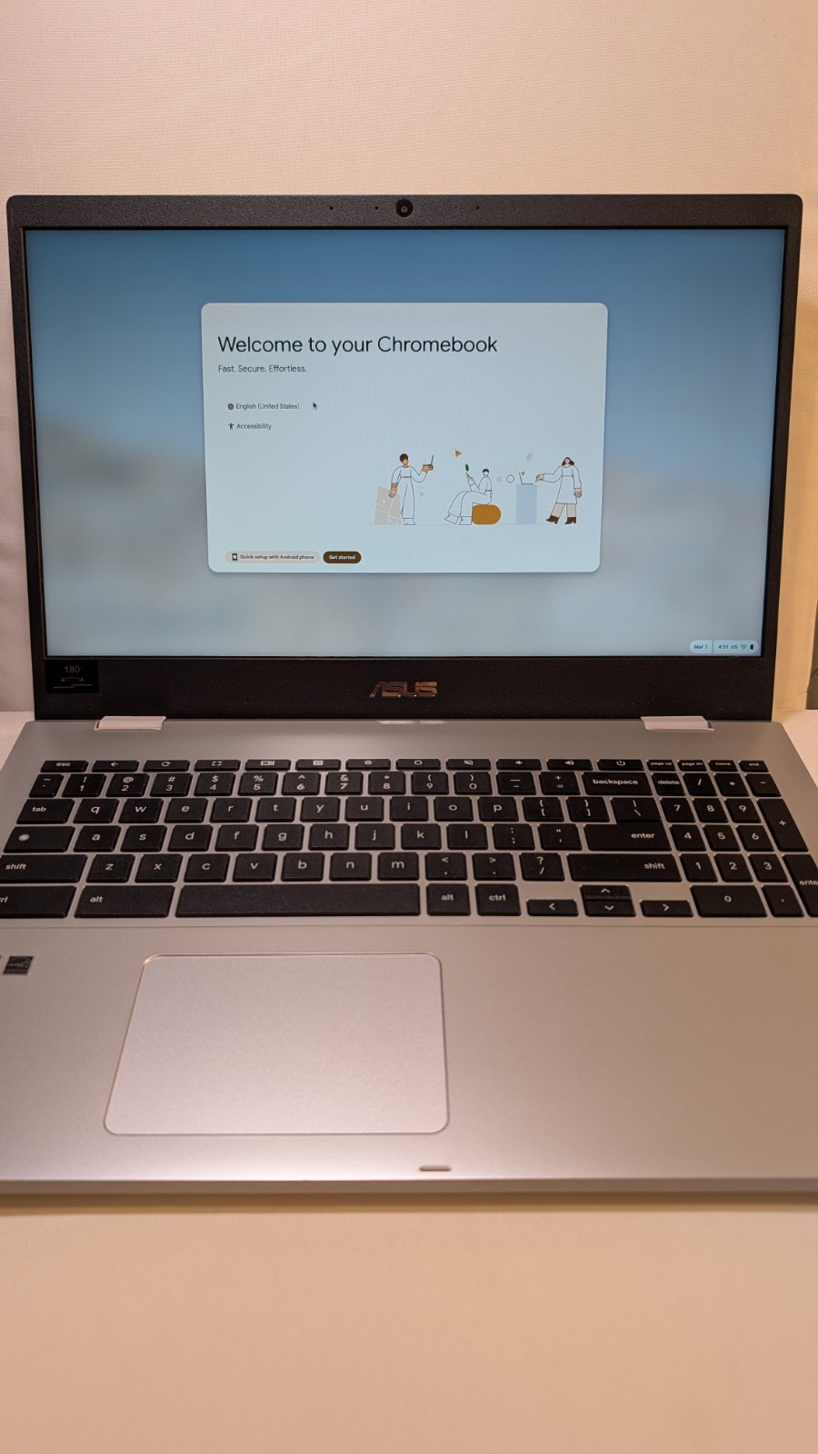 ASUS Chromebook CX1, 15.6″ Full HD NanoEdge Display, IntelCeleron N4500 Process.