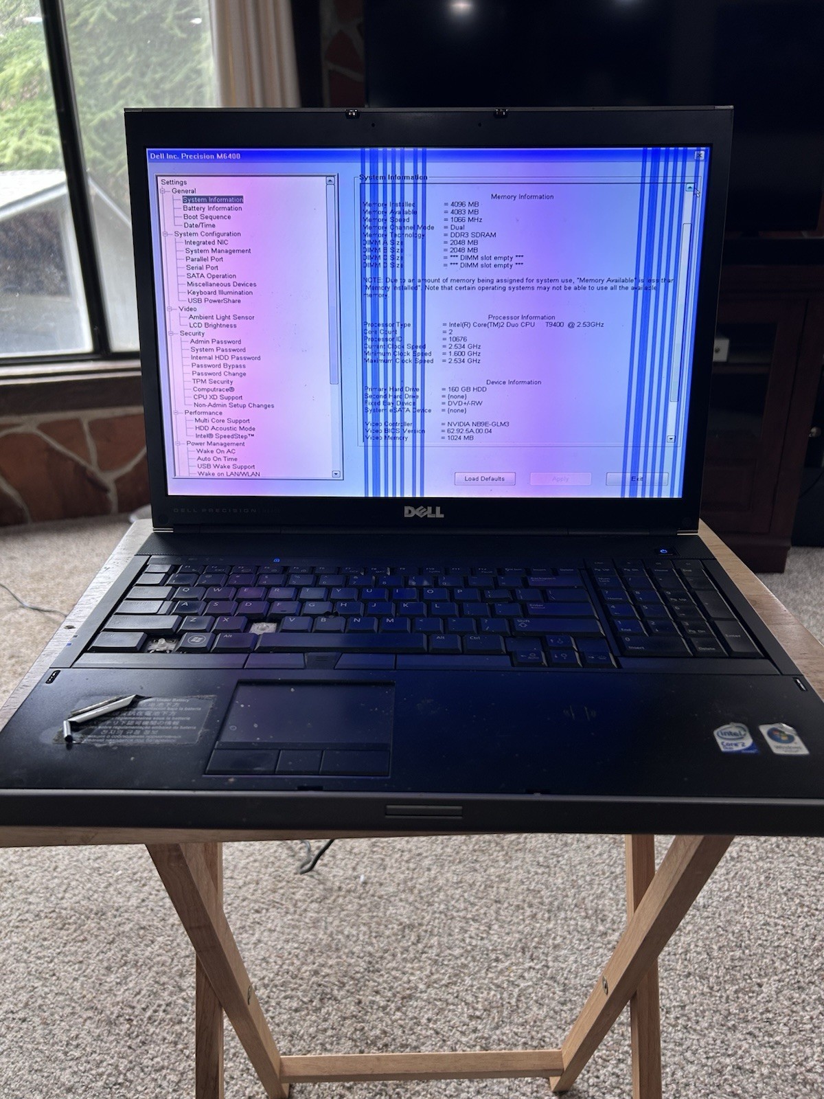 Dell Precision M6400 17″ Laptop Core 2 Duo cpu T9400 2.53 ghz w Charger