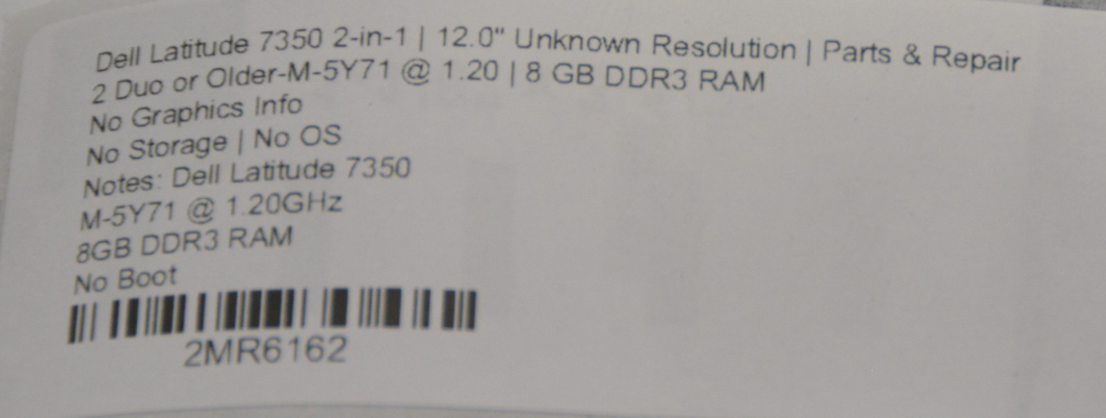 Dell Latitude 7350 2-in-1 8GB DDR3 NO OS/NO STORAGE/NO BOOT *PARTS/REPAIR/READ*
