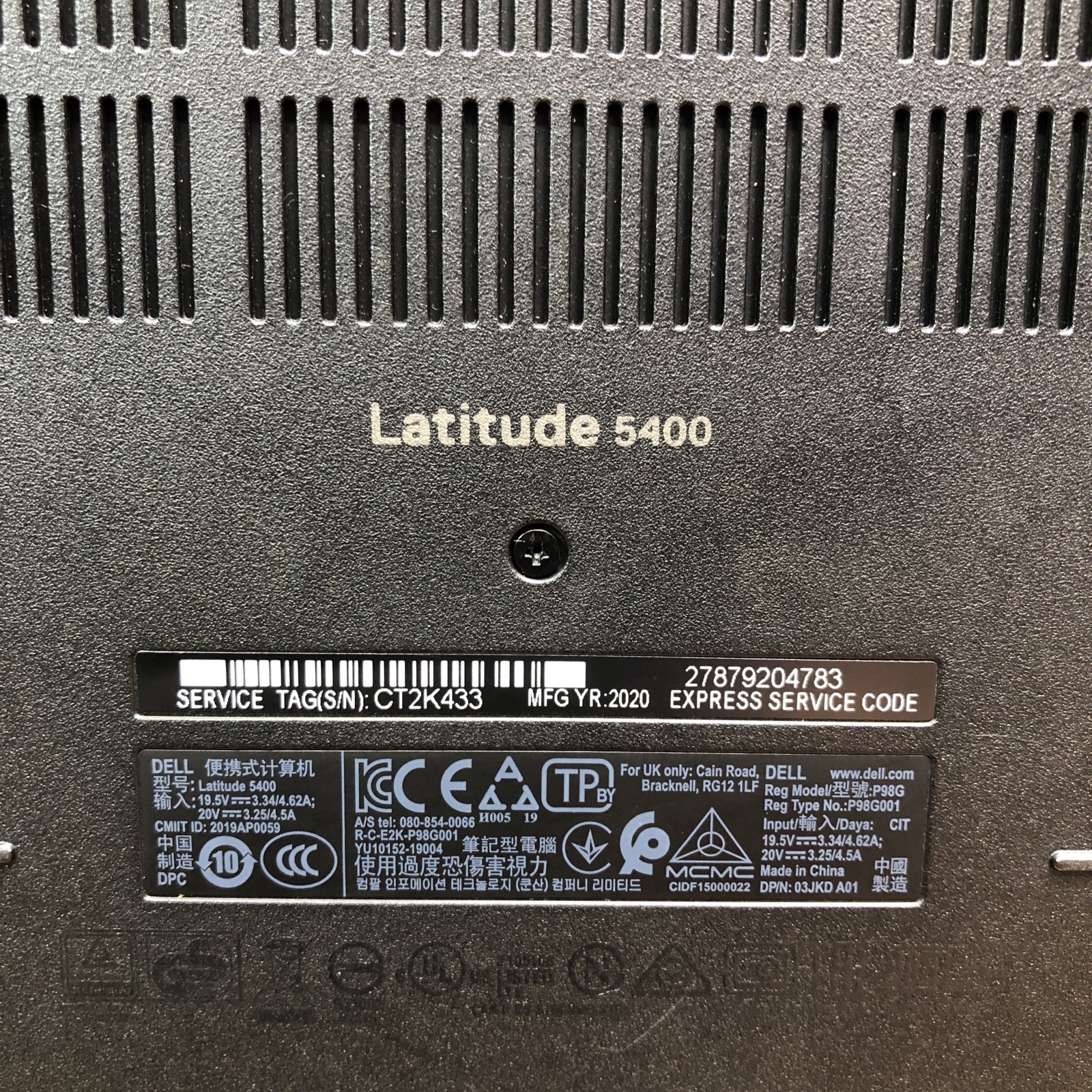 Dell Latitude 5400 14” Core i5-8365U 1.60GHz 256GB SSD 16GB RAM DDR4