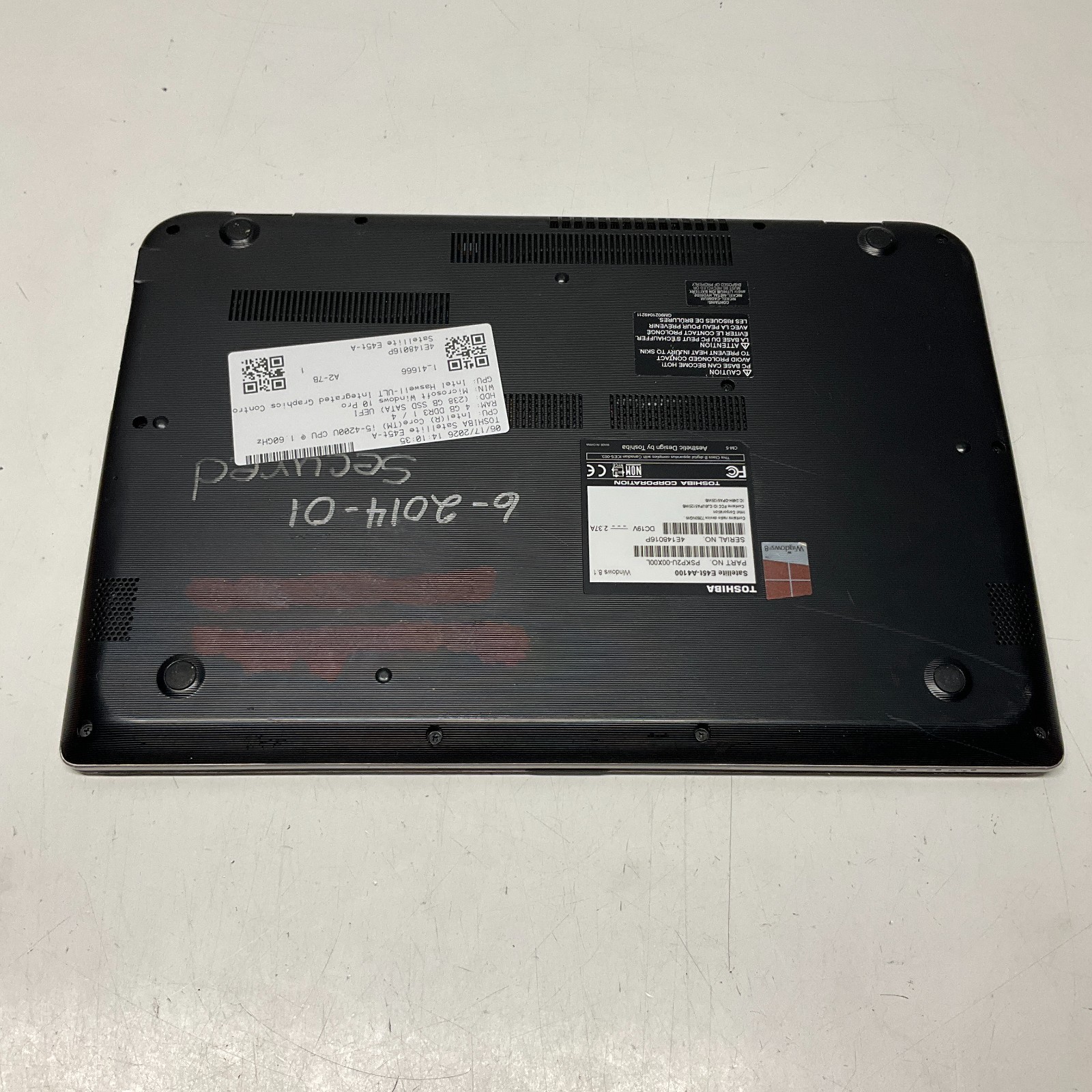 Toshiba Satellite E45t-A i5-4200U 1.6 Ghz 4GB 250GB SSD Windows 10 Pro Laptop