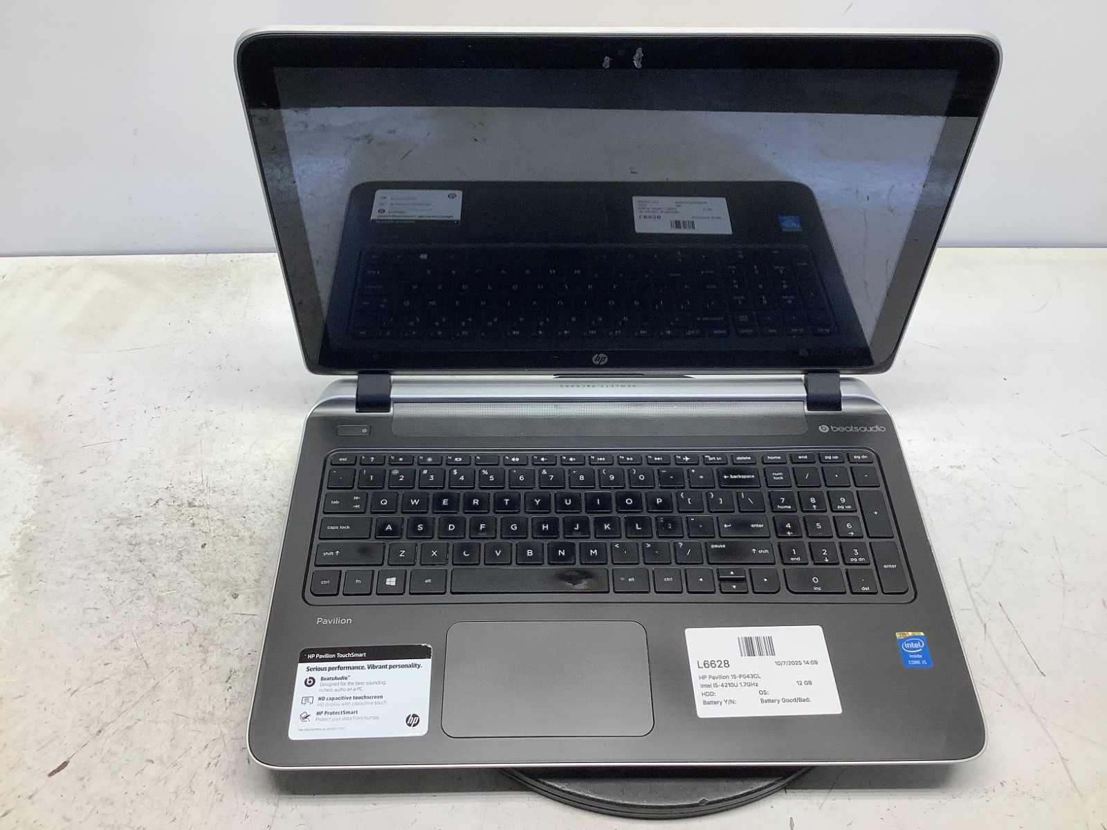HP Pavilion 15-P043CL Intel i5-4210U 1.7GHz 12 GB NO HDD