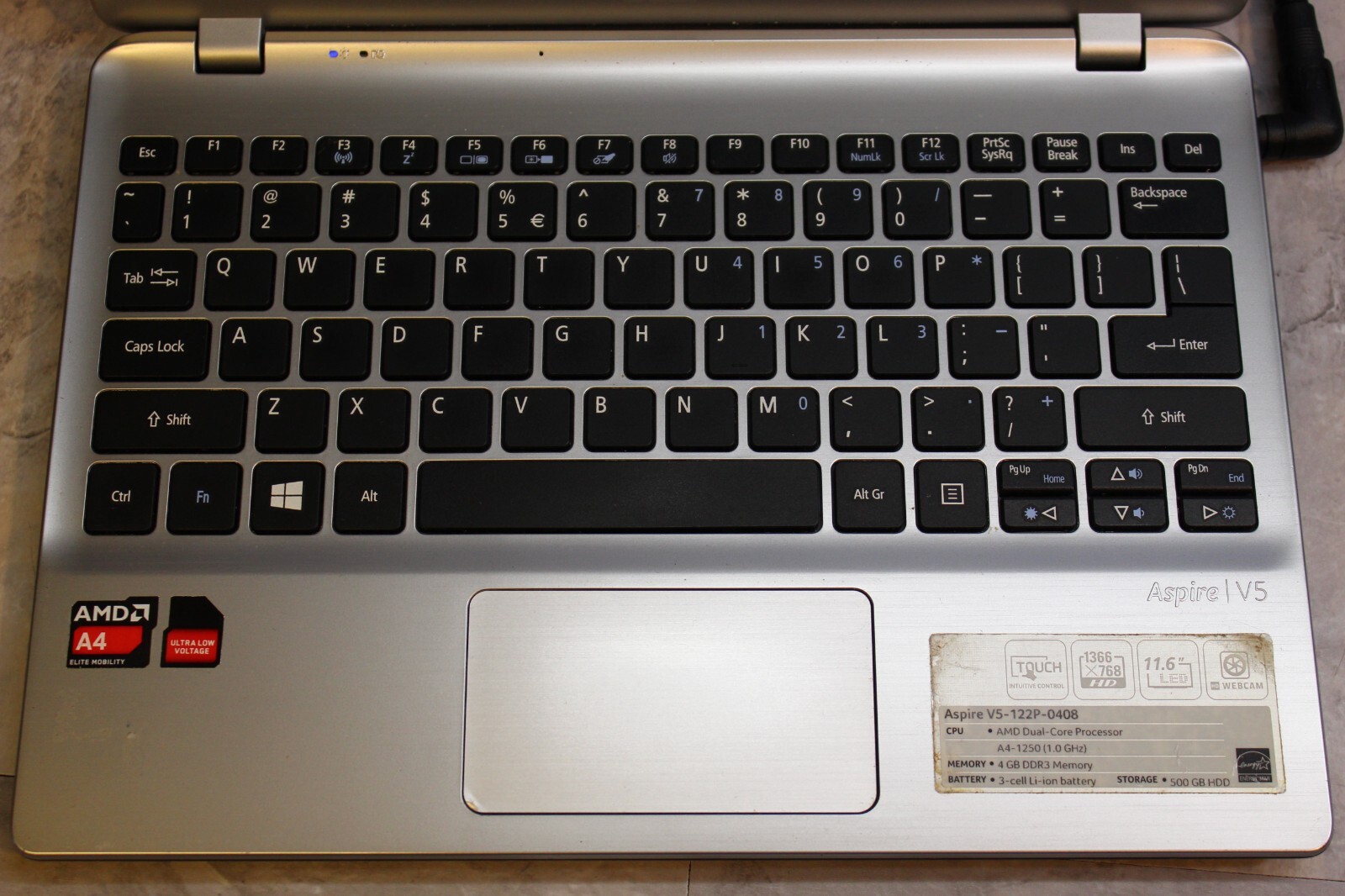 Acer Aspire V5 MS2377 Laptop 120GB Hard Drive 6GB Ram