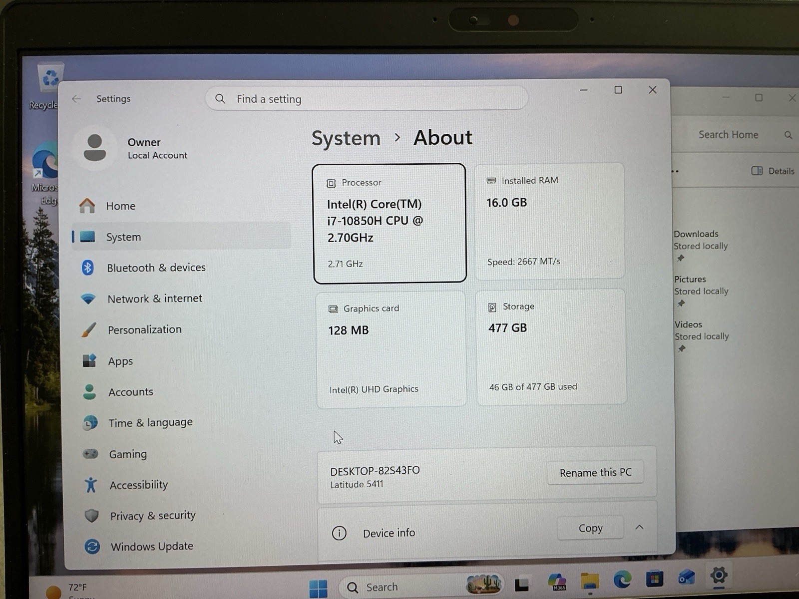 Dell Latitude 5411 i7-10850 CPU 512GB SSD 16gb Ram WIN11 Pro Laptop