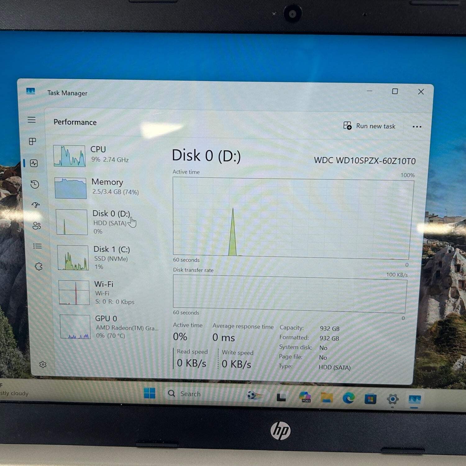 HP Laptop 14-DK1035WM 14″ Ryzen 3 3250U 2.6GHz 4GB RAM 256GB SSD 1TB HDD