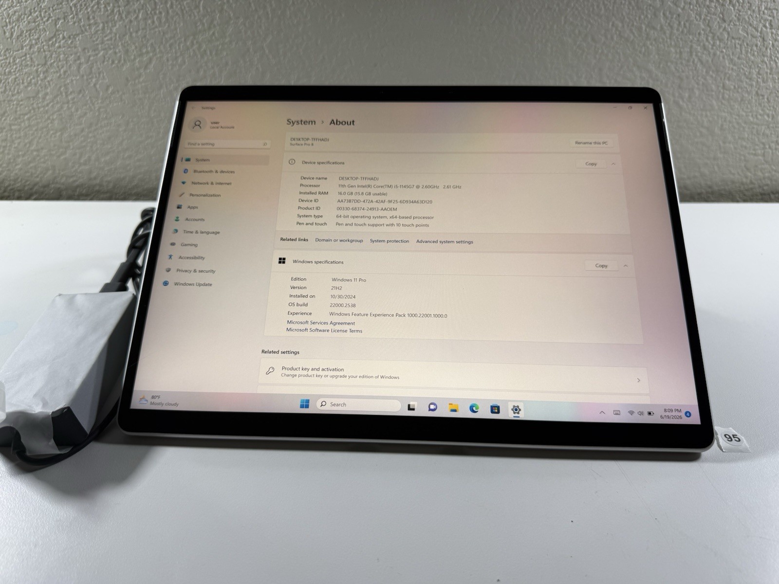 Microsoft Surface Pro 8 (1982) i5-1145G7 – 16GB RAM – 256GB 120Hz – Win 11 Pro