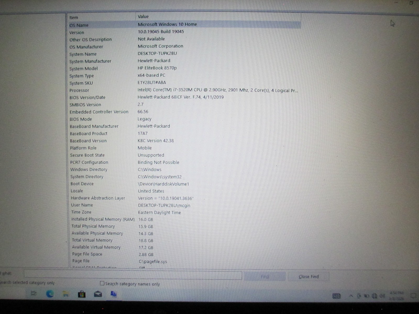 HP Elitebook 8570p i7 2.9GHz/16GB Ram/ 1TB HDD/ Win 10/ NICE Condition WORKING