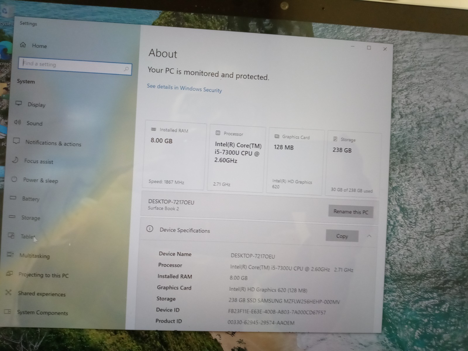 Microsoft Surface Book 2 1832 i5-7300U 2.6GHz 8GB RAM 256GB NVMe WIN10 PRO/NO AC