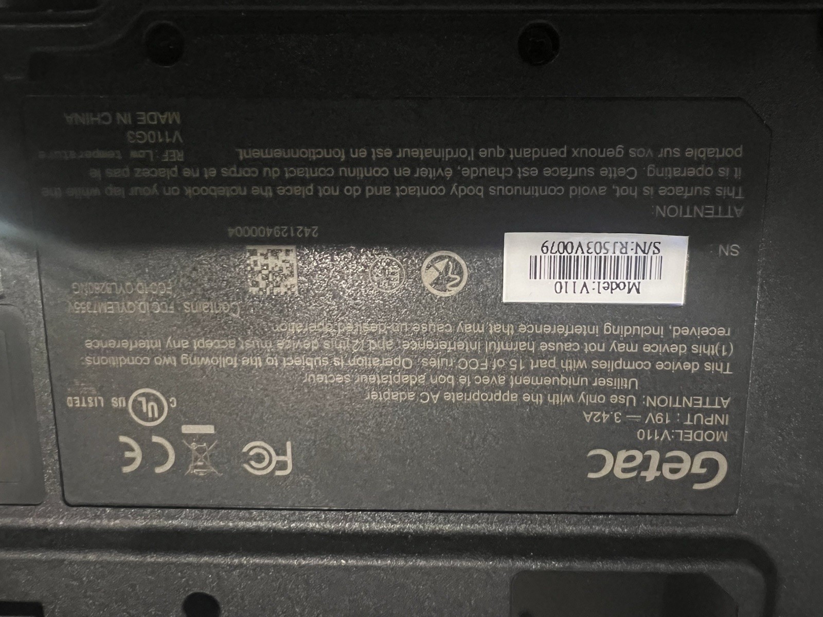 Getac V110 G3 Rugged Toughbook Tablet i5-6200U 8GB